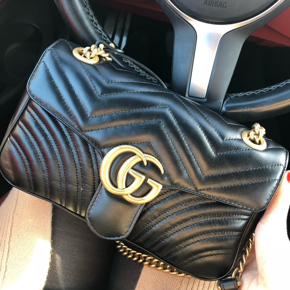 Authentic Gucci Marmont Black Small Lamb Skin NEW - Picture 3 of 8